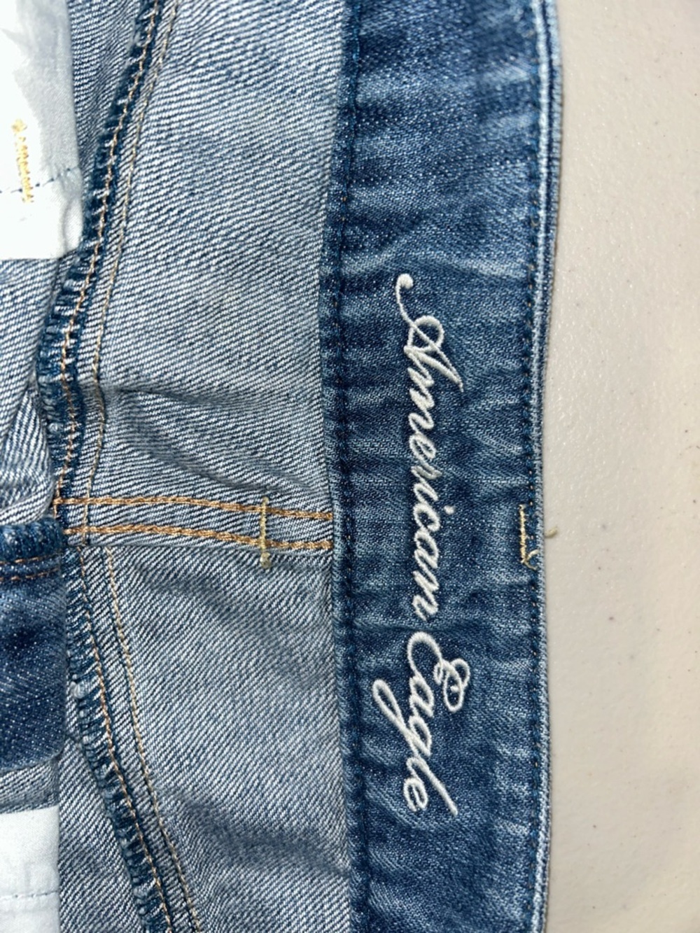 American Eagle Outfitters Distressed Blue Denim Jean Shorts - Picture 2 of 3